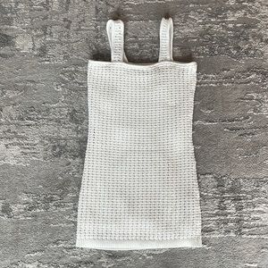 White Knit Crochet Mini Dress Petite XS
